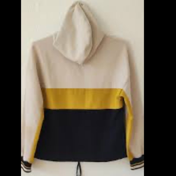 ZARA color block 1/4 front zipper lightweight top jacket hoodie Sz‎ M - Picture 8 of 13